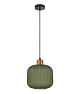 CLA Gomitas Interior Translucent Glass Shade with Brass Highlight Pendant Lights