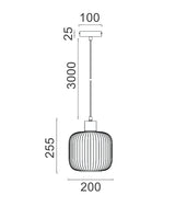 CLA Gomitas Interior Translucent Glass Shade with Brass Highlight Pendant Lights