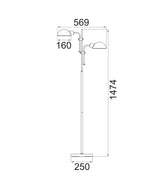 CLA Tettu Adjustable Height Swivel Head Sand Black Floor Lamps