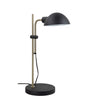 Black and gold adjustable desk lamp on a white background