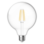 Clear Domus G120 8.5W dimmable LED filament lamp frost 240V on a white background
