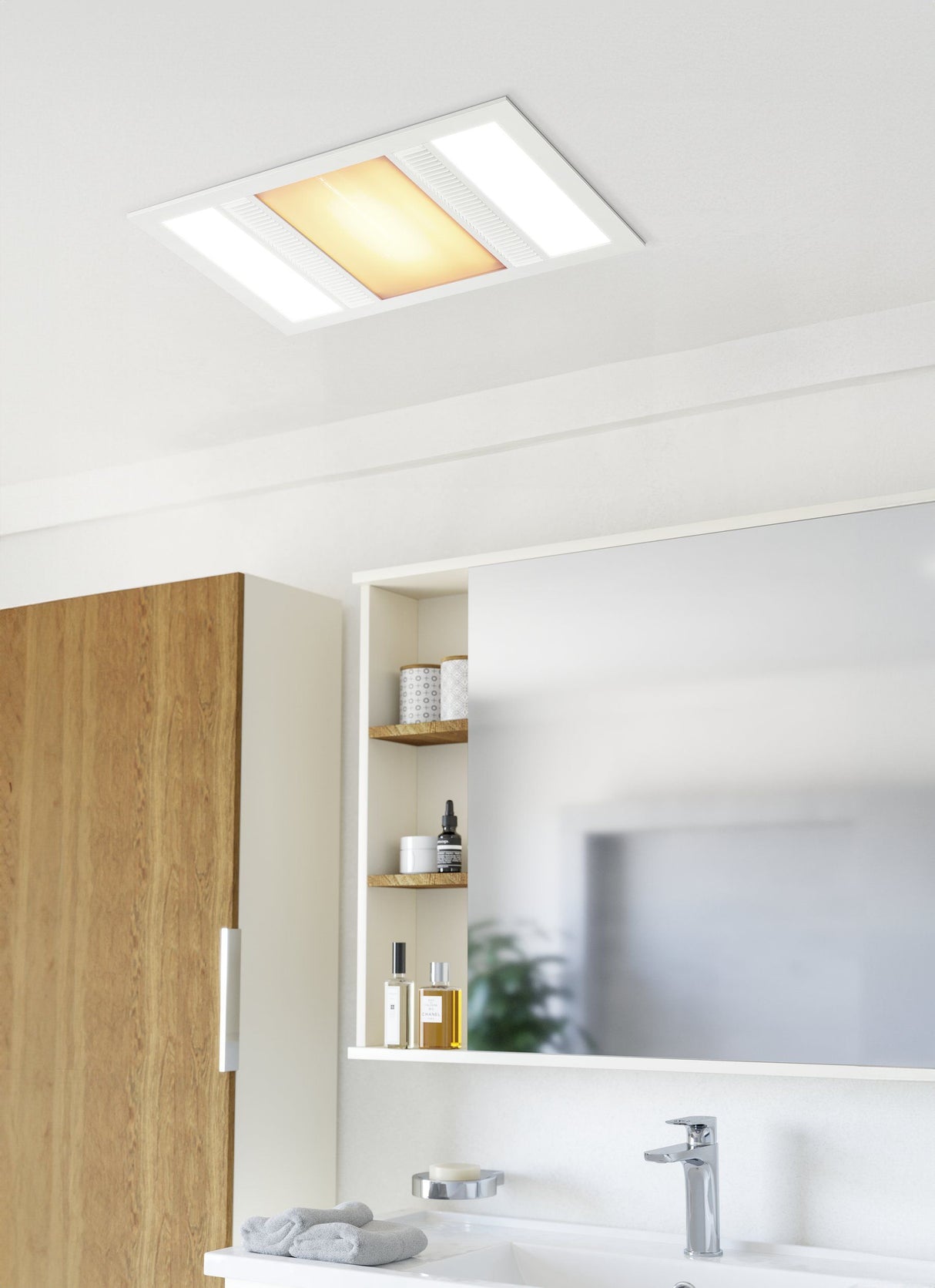 Eglo Domingo 3-in-1 Bathroom Heater Exhaust Fan with LED Light