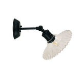 Oriel Croydon Clear Pleated Glass Wall Light Clear/Black