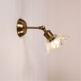 Oriel Fleur Vintage Glass Wall Light Clear/Satin Brass