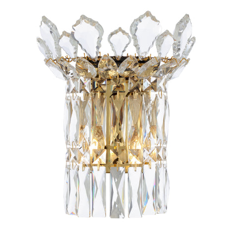 Decorative wall sconce with crystal accents on a white background