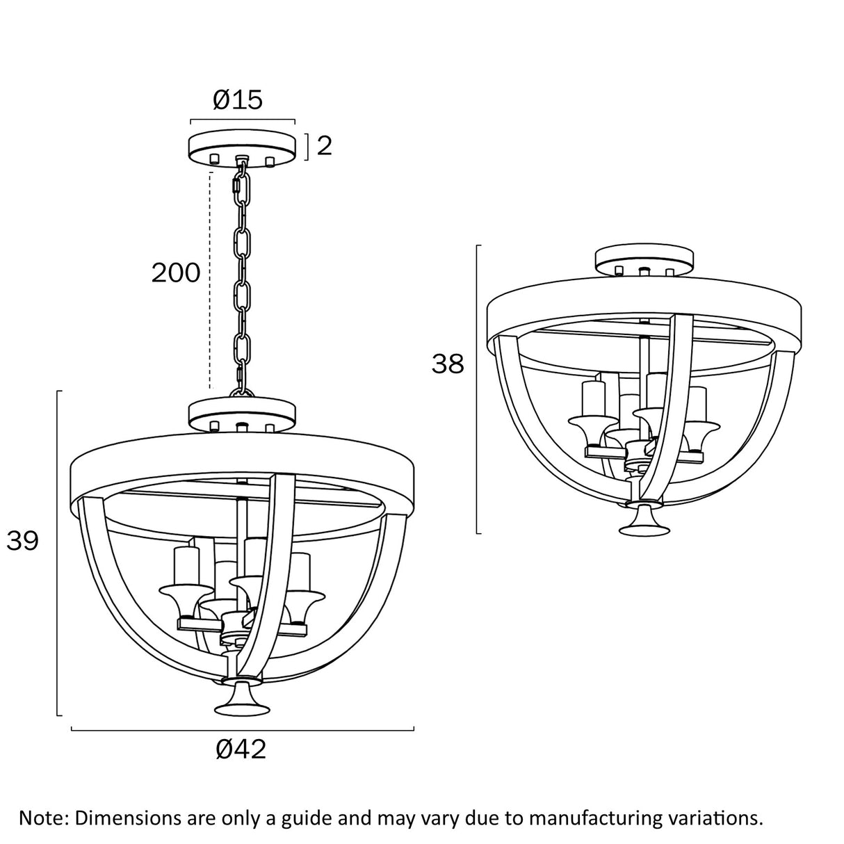 HOSLEY 4 LIGHT PENDANT CTC