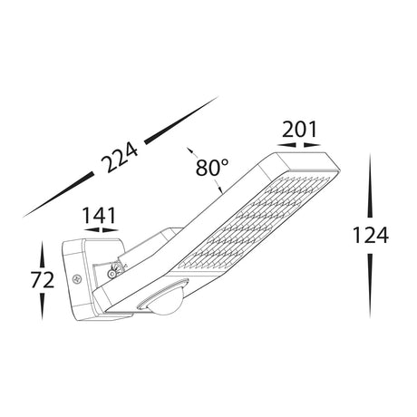 Havit Favo Aluminium Grey LED Floodlight with Sensor HV3722N-GRY-PIR
