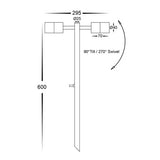 Havit HV1425MR11NW - Mini Tivah Black MR11 Double Adjustable LED Bollard Spike Light