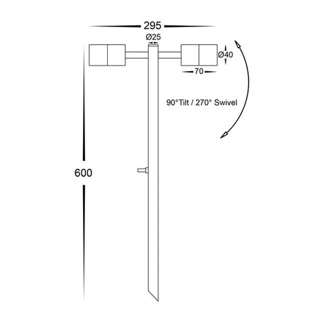 Havit HV1425MR11NW - Mini Tivah Black MR11 Double Adjustable LED Bollard Spike Light