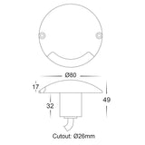 Havit HV2871T-SLV-12V Dome Silver Aluminium LED One Way Deck Lights