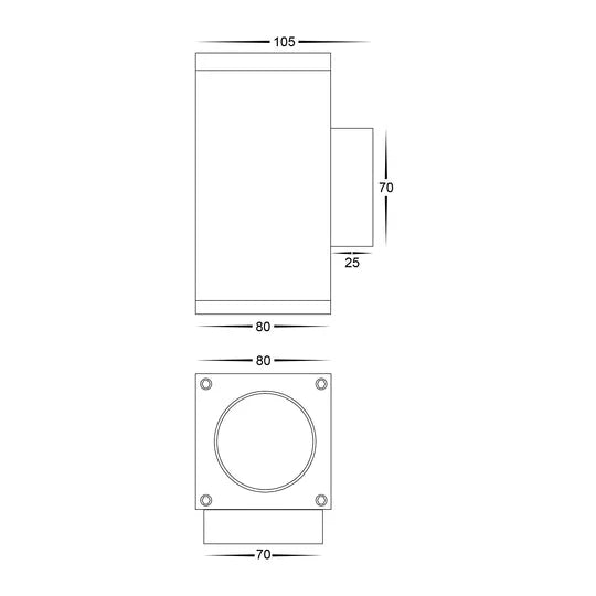 Havit HV3624T Quadru Square TRI Colour Up & Down LED Wall Light