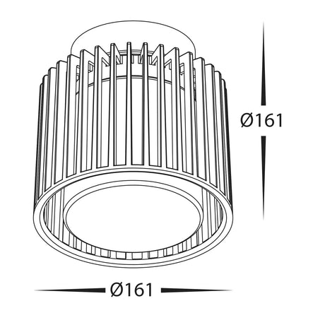 Havit HV5894W-BLK Lumo Aluminium Black Surface Mounted Ceiling Light