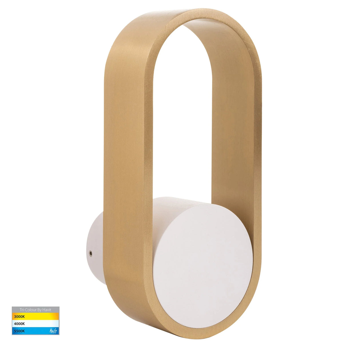 Havit HV8080T-WHTBR Ovale White + Brass Wall Light