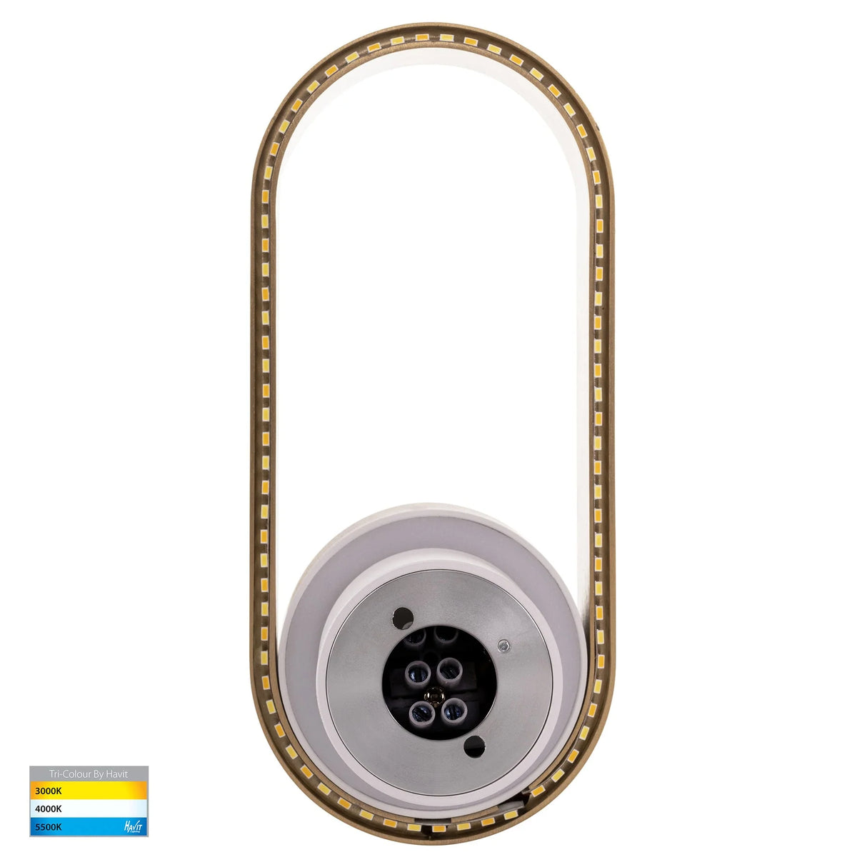 Havit HV8080T-WHTBR Ovale White + Brass Wall Light