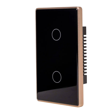 Havit HV9220-2 Wifi 2 Gang Black with Gold Trim Wall Switch