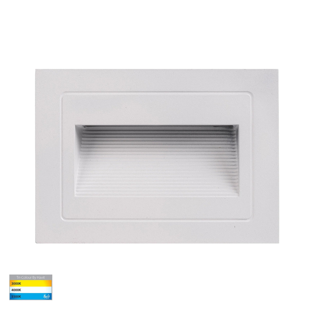 Havit Trin White Rectangular Recessed LED Step Light HV3113T-WHT-240V | 12V