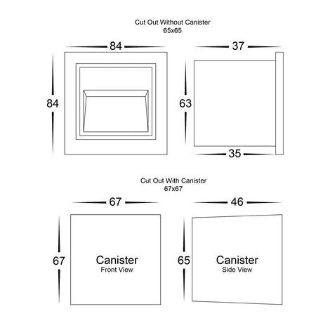 Havit Trin White Square Recessed LED Step Light HV3112T-WHT-240V |12V