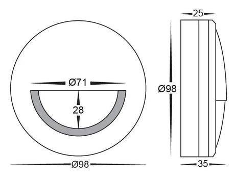 Havit HV2961T-BLK-12V | HV2961T-BLK-240V Nava Black LED Step Light with Eyelid