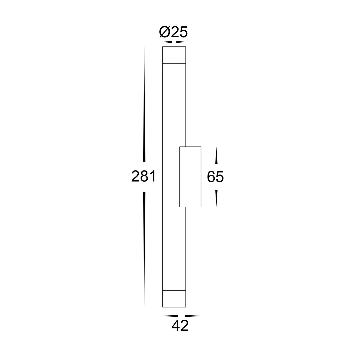 Havit HV10295T Dugo Aluminium Black Up & Down Wall Light