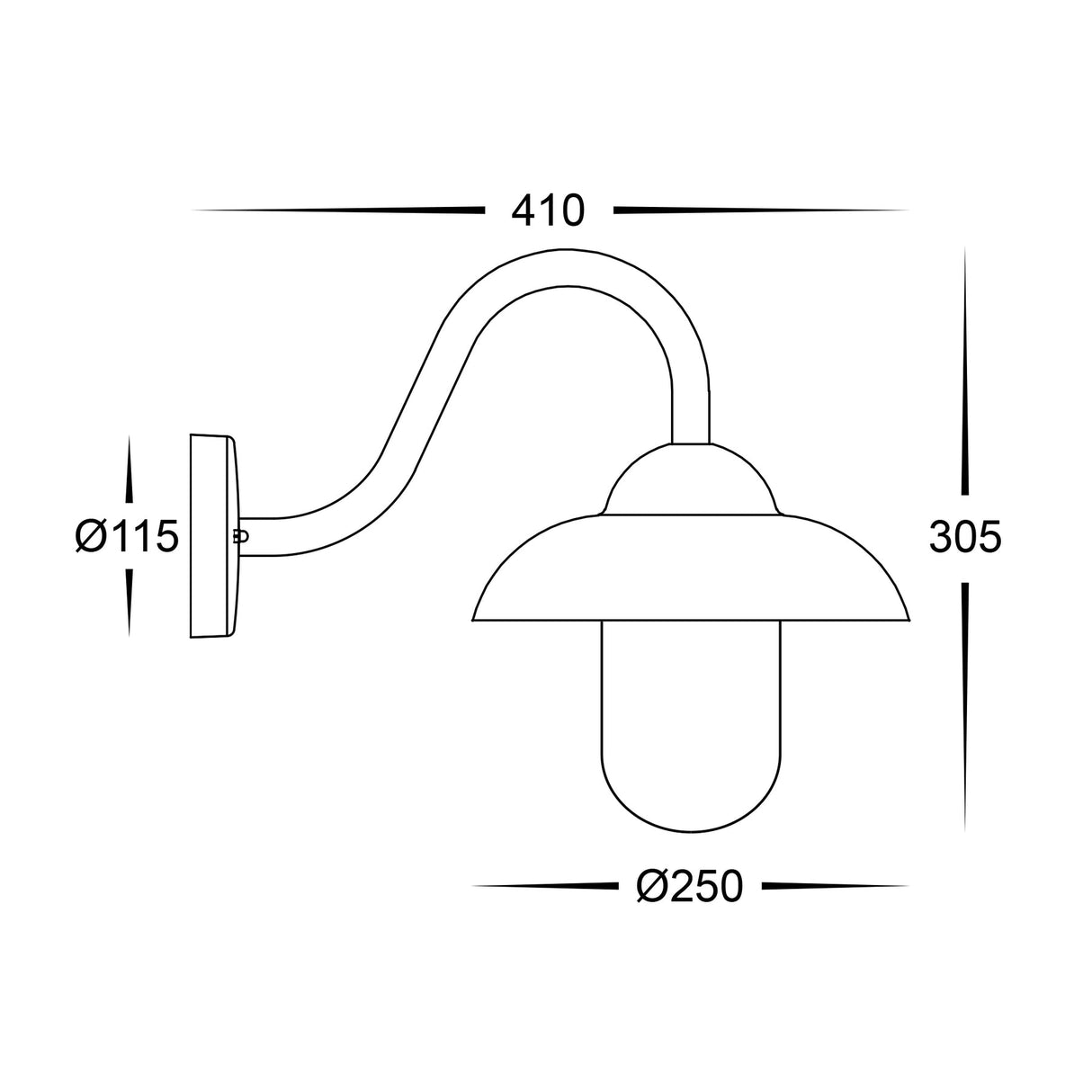 Havit HV3519W-BLK Loka Aluminium Black Wall Light