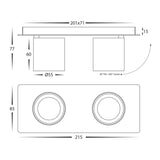 Havit HV4003T-2-WHT Sbarra White 2 Light Adjustable Bar Light