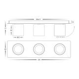 Havit HV4003T-3-WHT Sbarra White 3 Light Adjustable Bar Light
