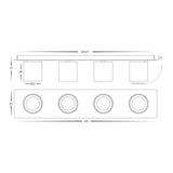 Havit HV4003T-4-WHT Sbarra White 4 Light Adjustable Bar Light