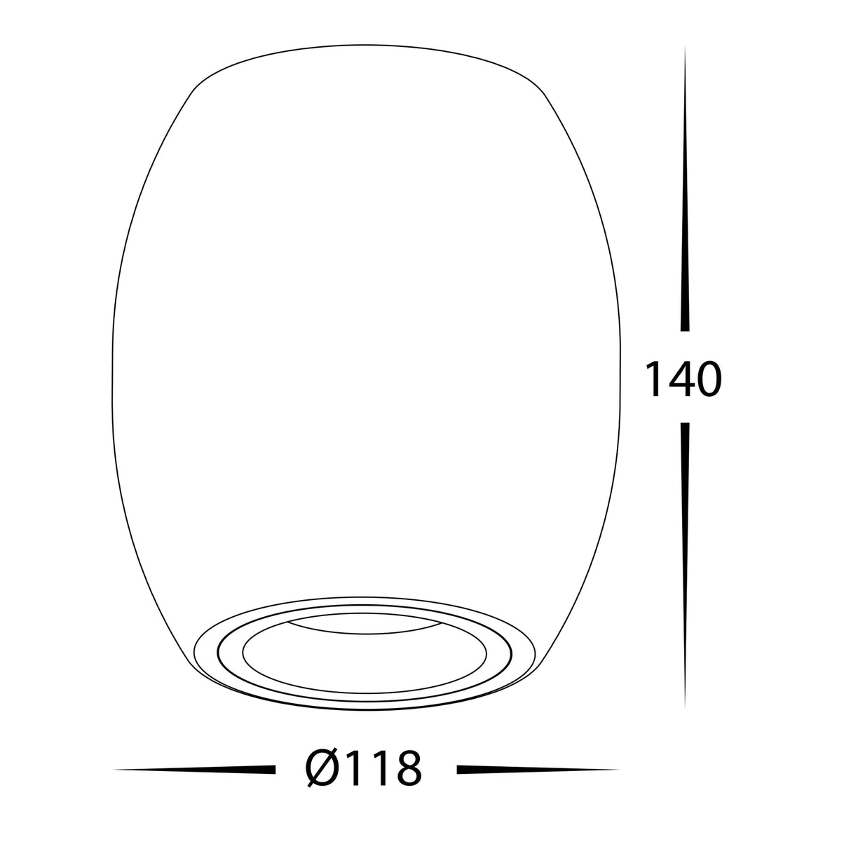 Havit HV5849S-BLK Nella Black 12w Surface Mounted LED Downlight