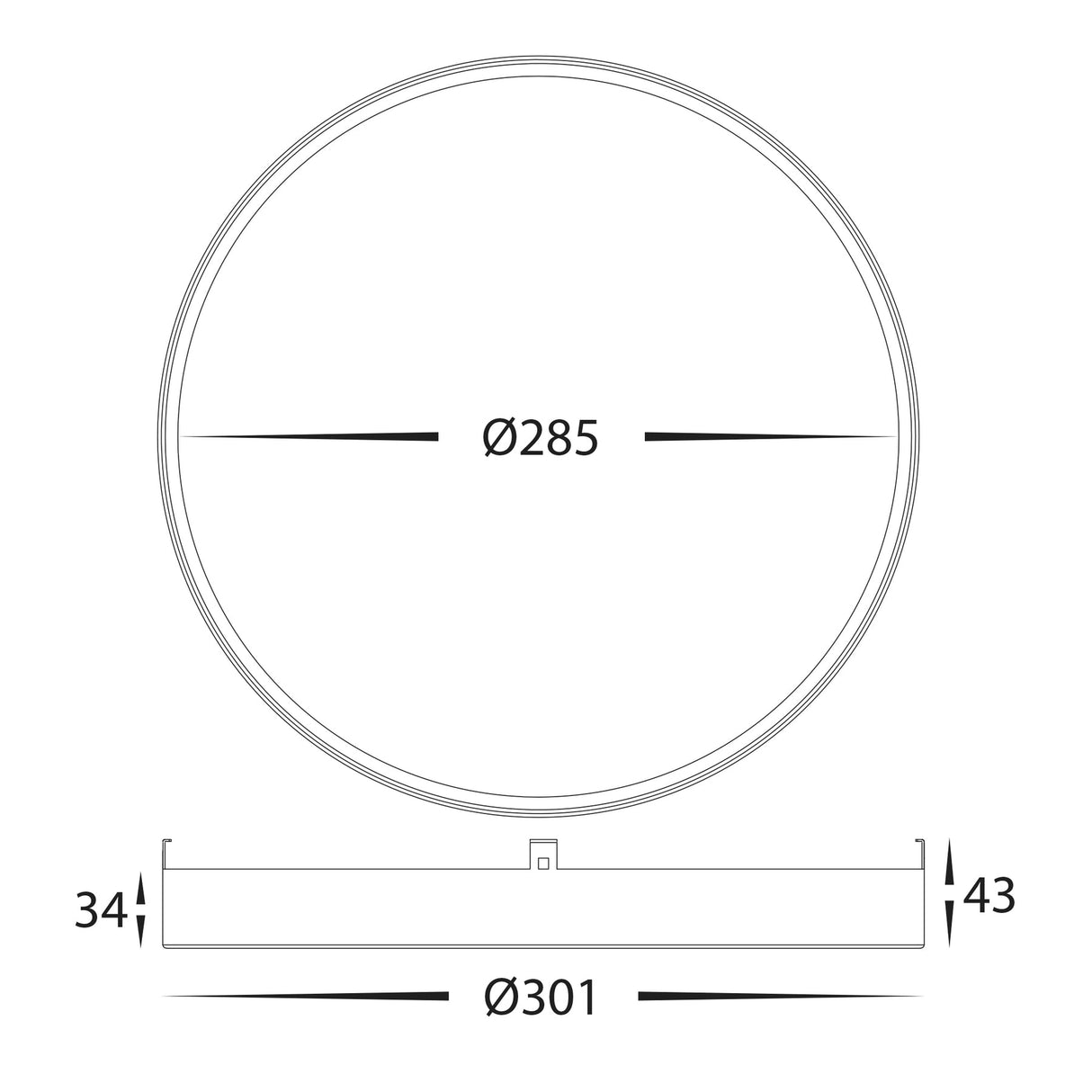 Havit HV5864-4-BLKALB Auster Black Trim with Alabaster Glass to suit HV5864S-WHT