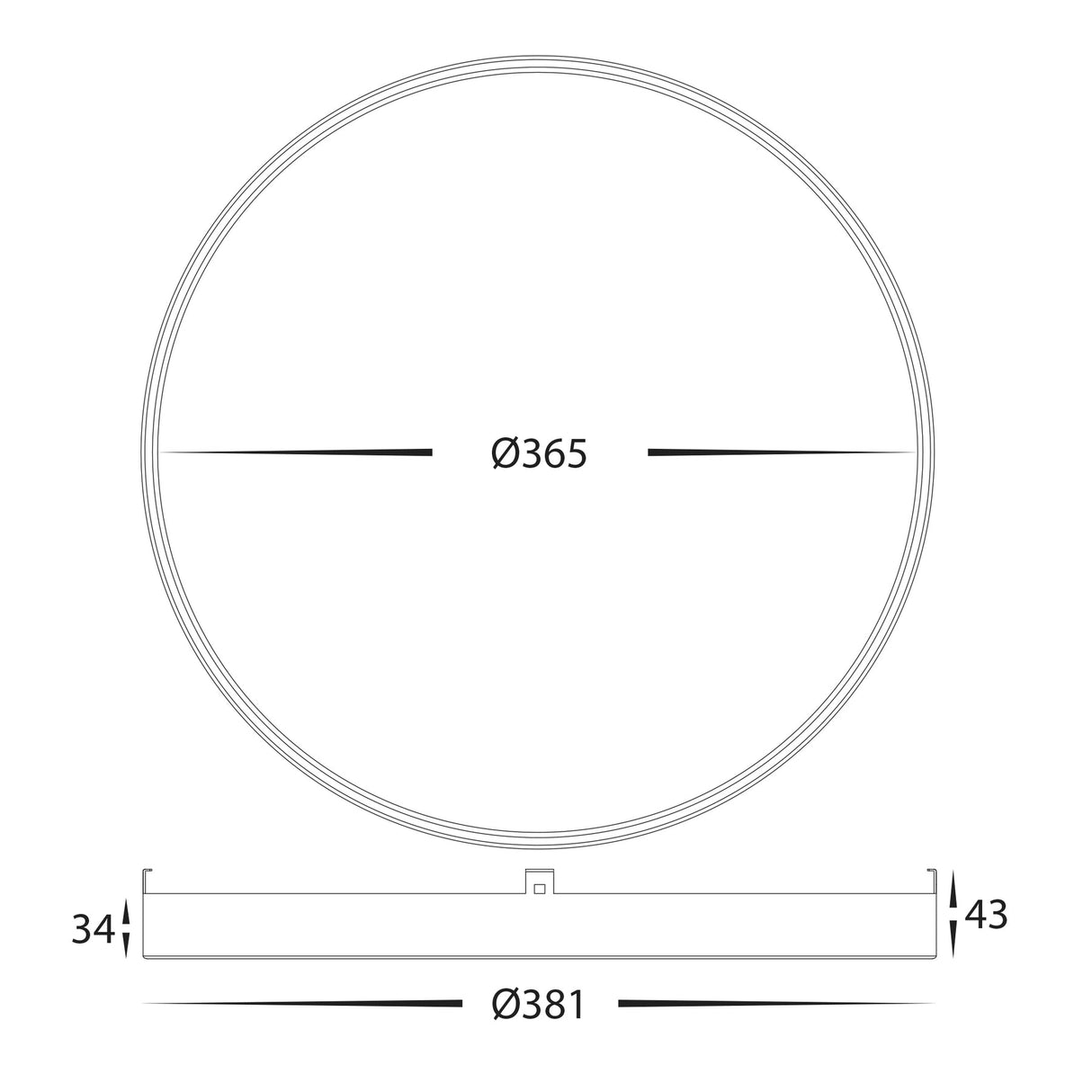 Havit HV5865-4-BLKALB Auster Black Trim with Alabaster Glass to suit HV5865S-WHT