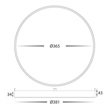 Havit HV5865-4-BLKALB Auster Black Trim with Alabaster Glass to suit HV5865S-WHT