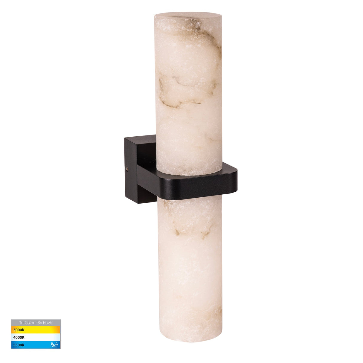 Havit HV8079T-BLK Albast Black Up & Down Wall Light with Alabaster Glass
