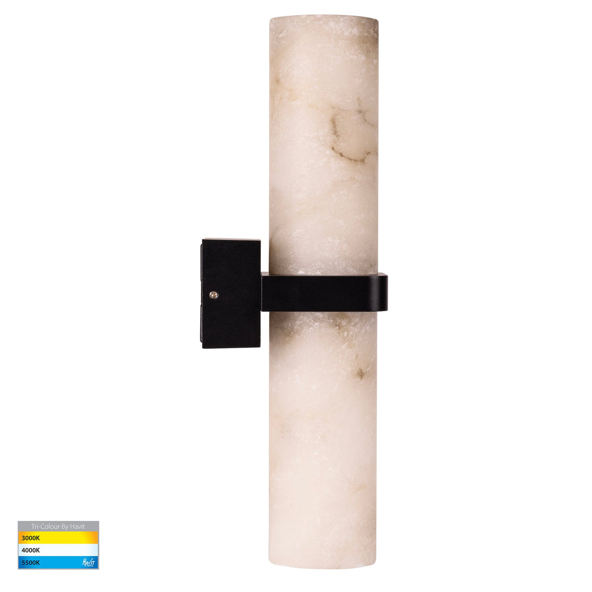 Havit HV8079T-BLK Albast Black Up & Down Wall Light with Alabaster Glass