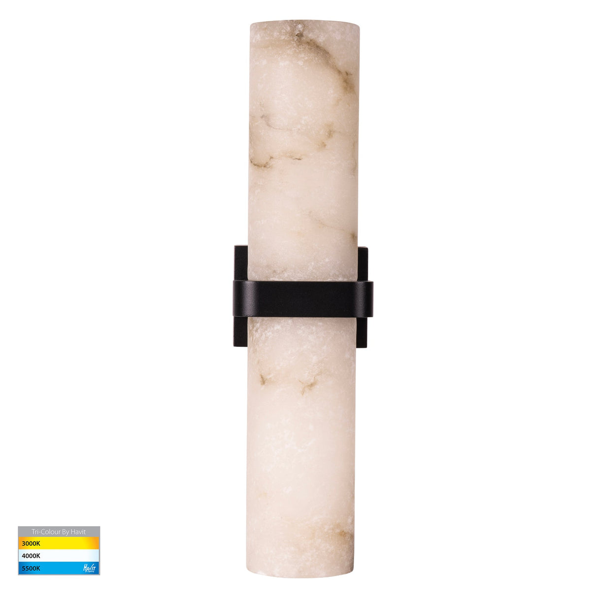 Havit HV8079T-BLK Albast Black Up & Down Wall Light with Alabaster Glass