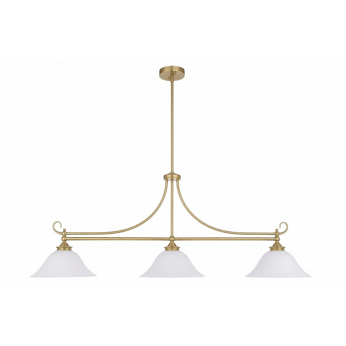 Lighting Insprirations Dallas 3 Light Bench Pendant Satin Brass