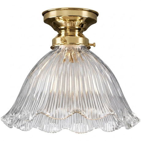 Lighting Inspirations 8044 Hallophane 9" Clear Batten Fix Polished Brass