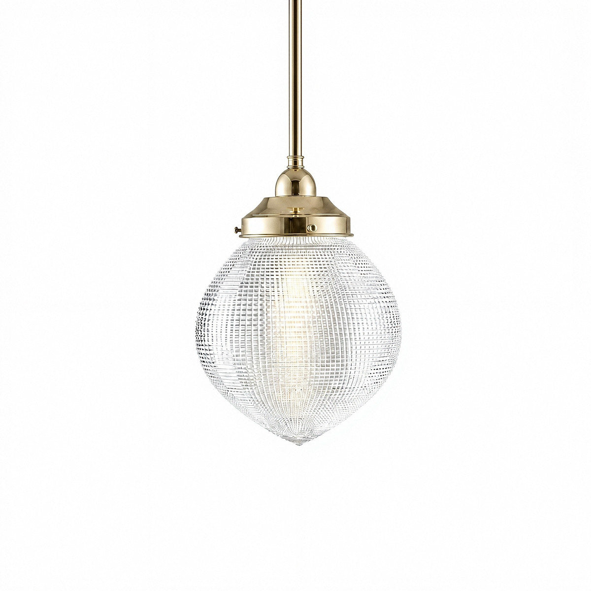 Lighting Inspirations Teardrop Hallophane 8" With 1/2" x 1/2m Rod Set Polished Brass