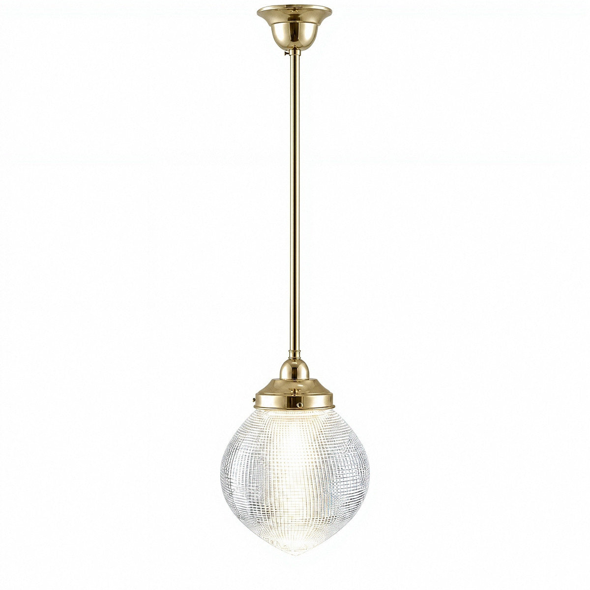 Lighting Inspirations Teardrop Hallophane 8" With 1/2" x 1/2m Rod Set Polished Brass