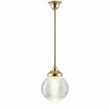 Lighting Inspirations Teardrop Hallophane 8" With 1/2" x 1/2m Rod Set Polished Brass