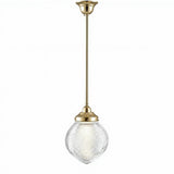Lighting Inspirations Teardrop Hallophane 8" With 1/2" x 1/2m Rod Set Polished Brass