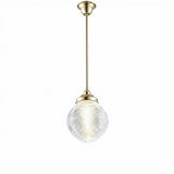 Lighting Inspirations Teardrop Hallophane 8" With 1/2" x 1/2m Rod Set Polished Brass