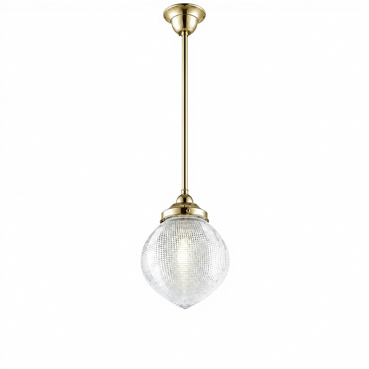 Lighting Inspirations Teardrop Hallophane 8" With 1/2" x 1/2m Rod Set Polished Brass