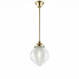 Lighting Inspirations Teardrop Hallophane 8" With 1/2" x 1/2m Rod Set Polished Brass