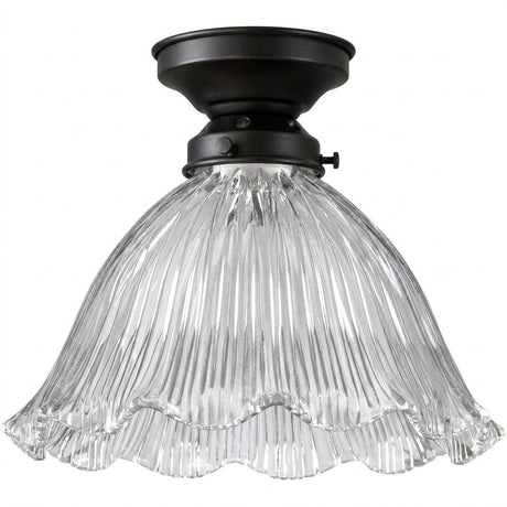 Lighting Insprirations 8044 Hallophane 9" Clear Batten Fix Patina