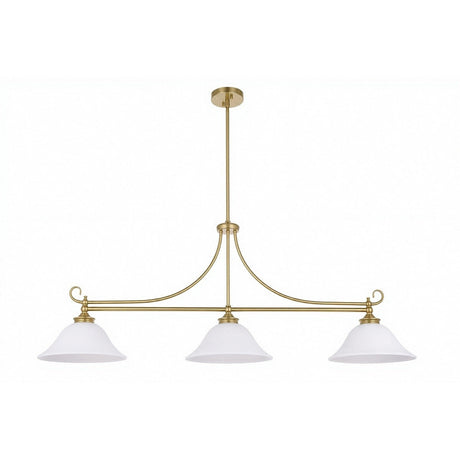 Lighting Insprirations Dallas 3 Light Bench Pendant Satin Brass