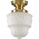 Lighting Insprirations Senator 6" Opal Matte Batten Fix Polished Brass