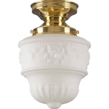 Lighting Insprirations Senator 6" Opal Matte Batten Fix Polished Brass