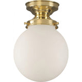 Lighting Insprirations Sphere 6" Opal Matte Batten Fix Polished Brass