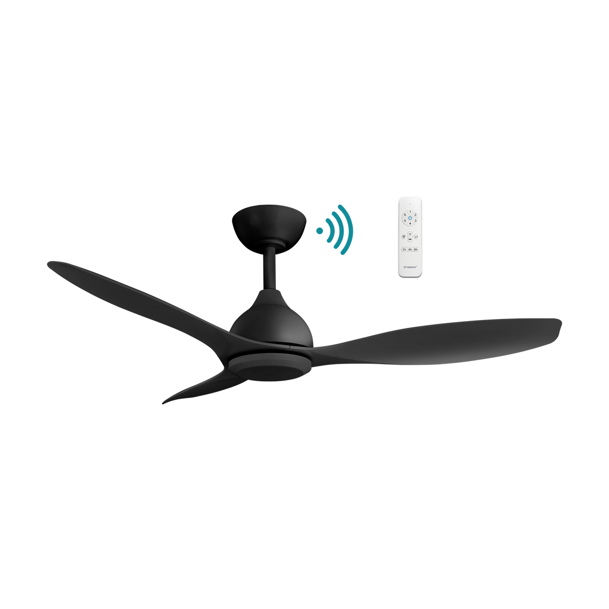 Black Energy-saving Martec Elite DC motor ceiling fan.