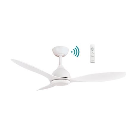 White Stylish Martec Elite smart ceiling fan for home